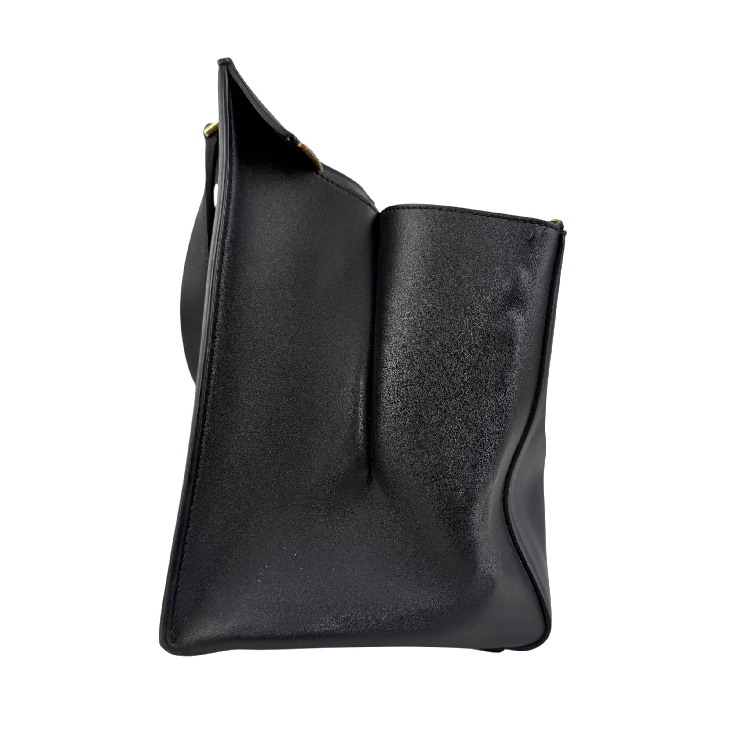 Pre-owned Celine Black Smooth Leather Edge Shoulder Bag shoulder bag
