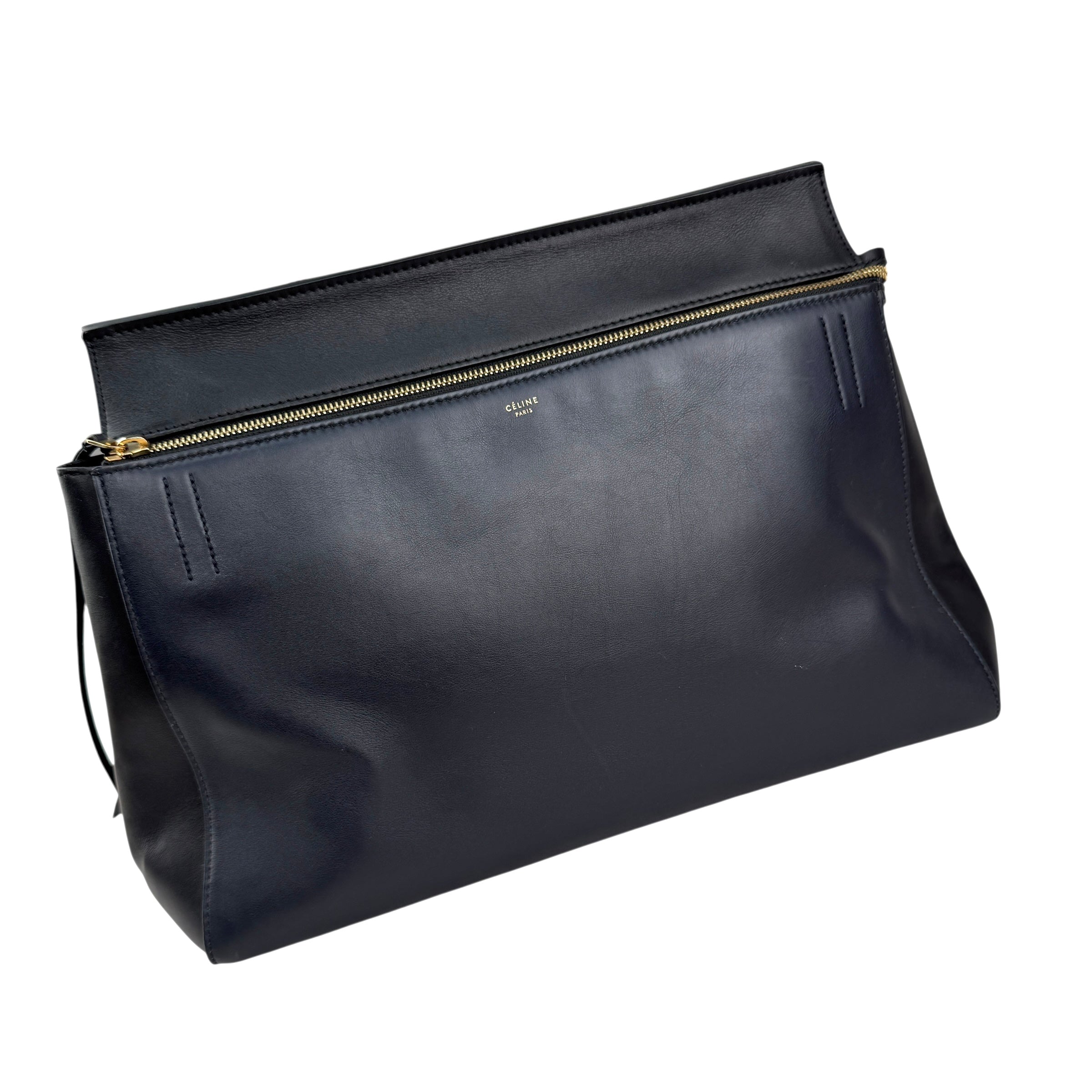 Pre-owned Celine Black Smooth Leather Edge Shoulder Bag shoulder bag