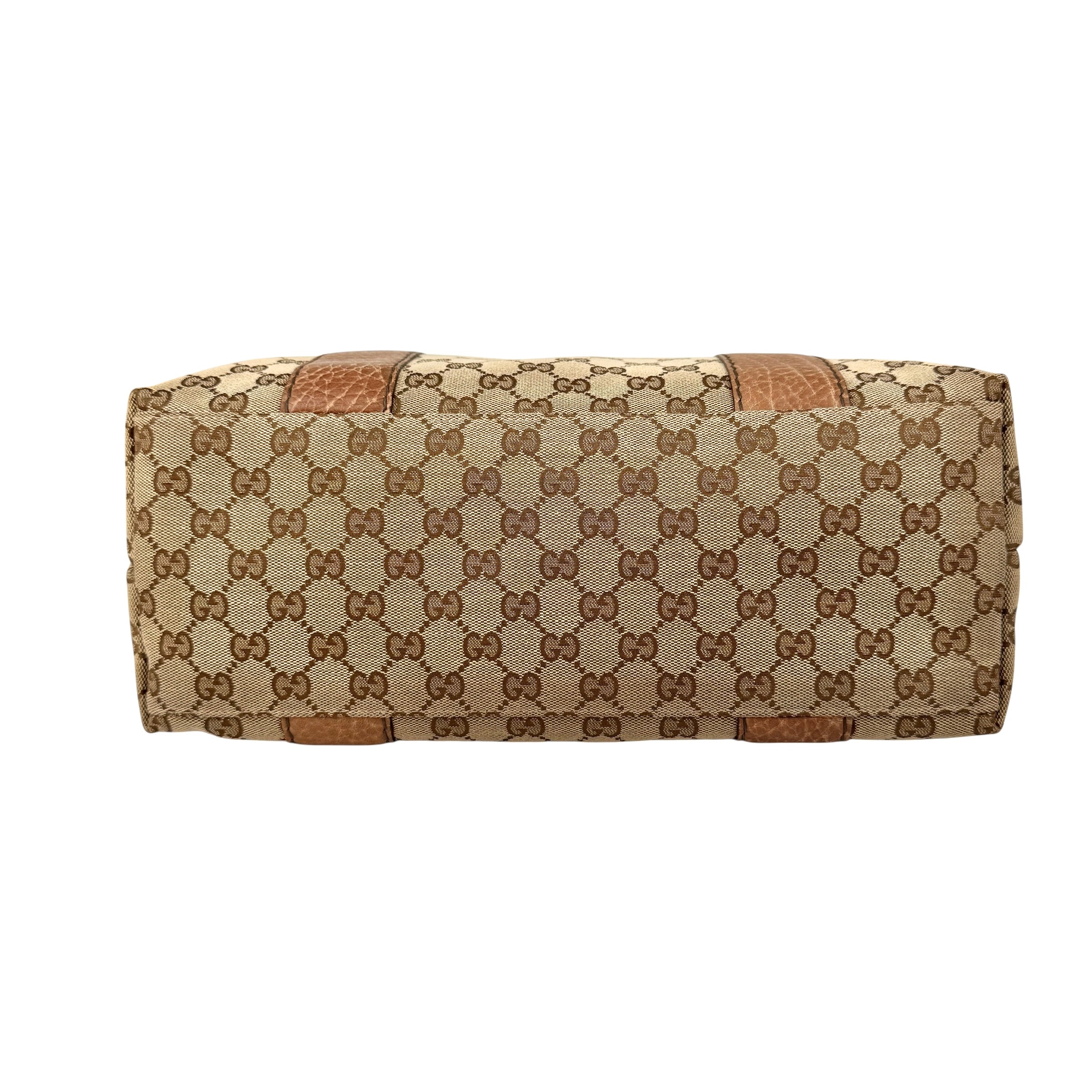 Pre-owned Gucci Brown GG ssima Leather Bamboo Bar Tote Bag tote bag
