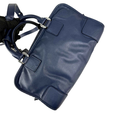 loewe amazona handbag navy blue leather left front 45