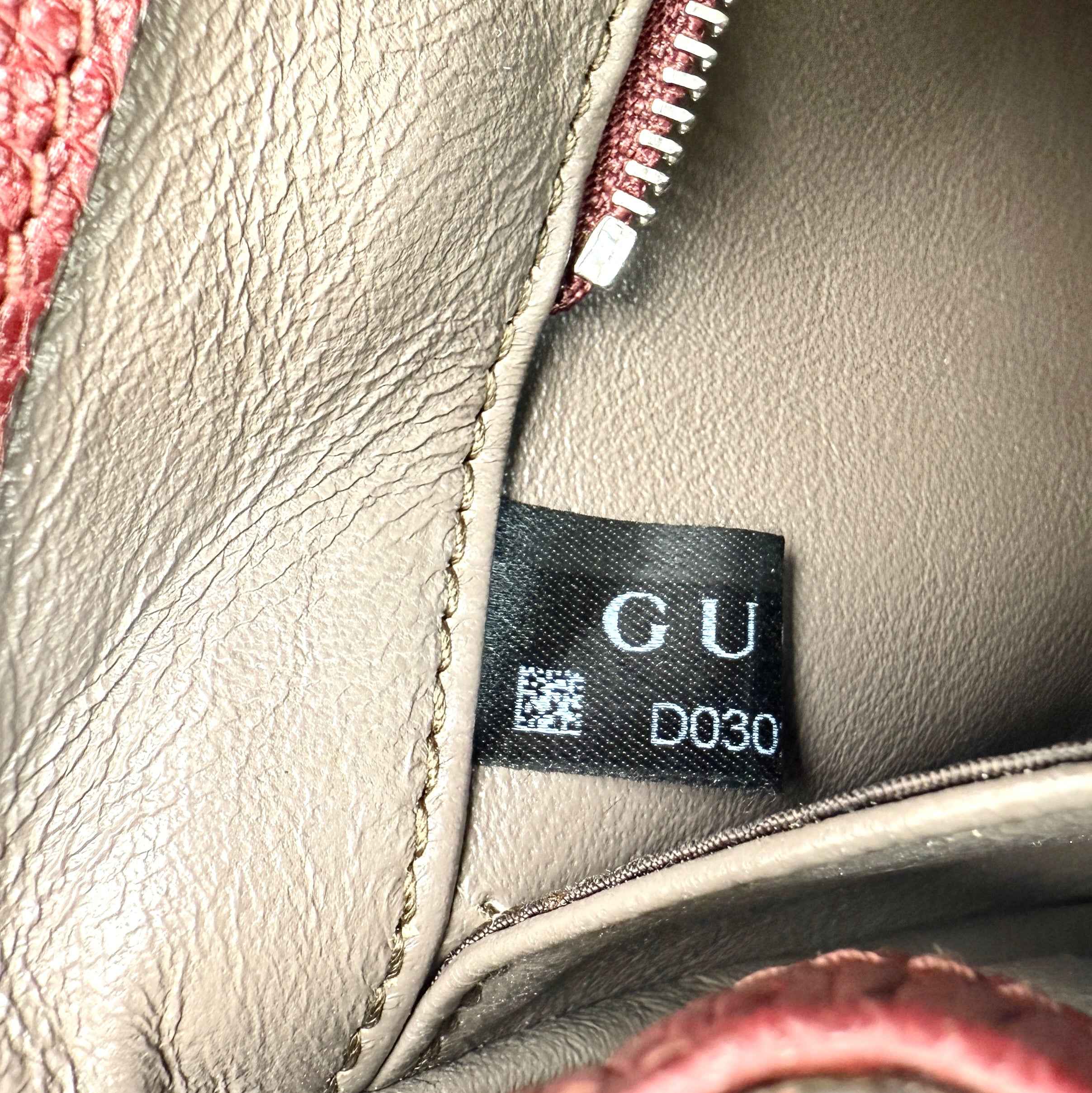 Gucci Burgundy Grainy Leather Zumi Tote Bag