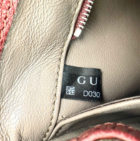 Gucci Burgundy Grainy Leather Zumi Tote Bag