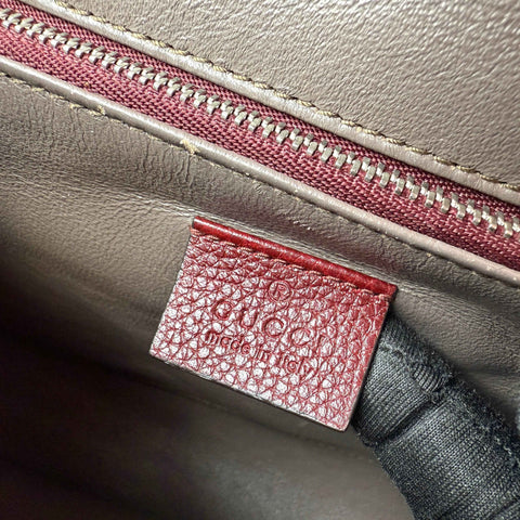 Gucci Burgundy Grainy Leather Zumi Tote Bag