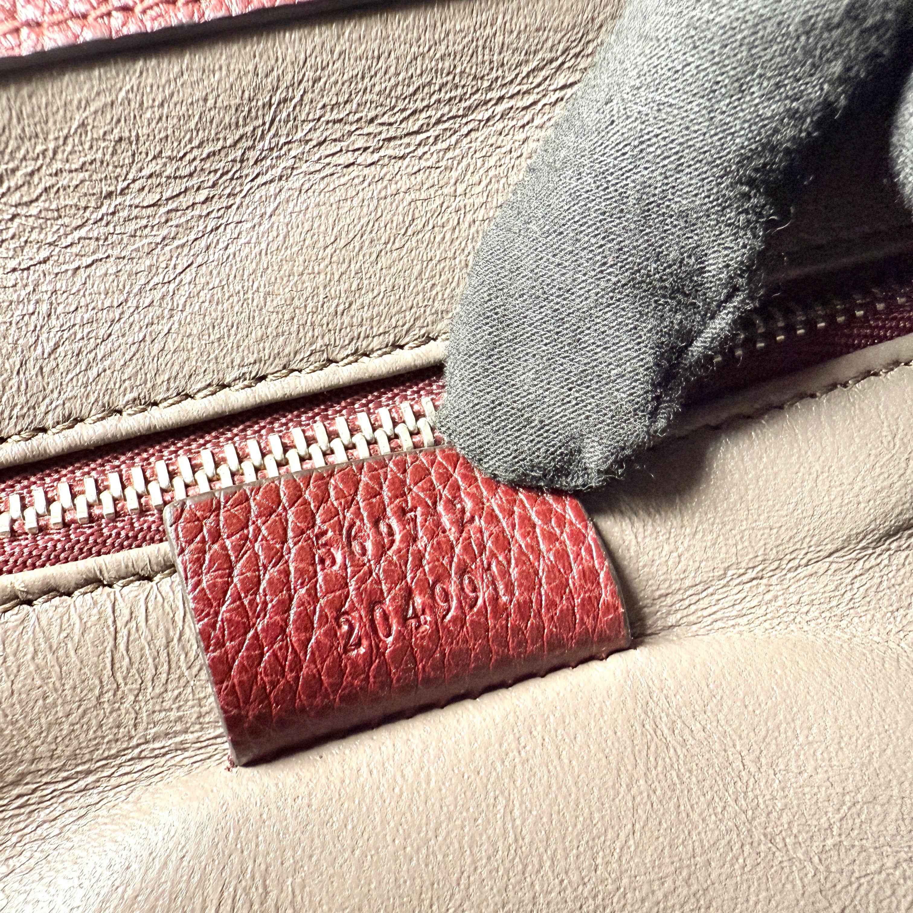 Gucci Burgundy Grainy Leather Zumi Tote Bag