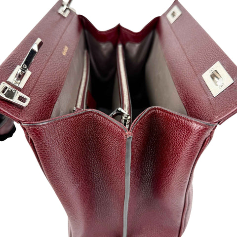Gucci Burgundy Grainy Leather Zumi Tote Bag