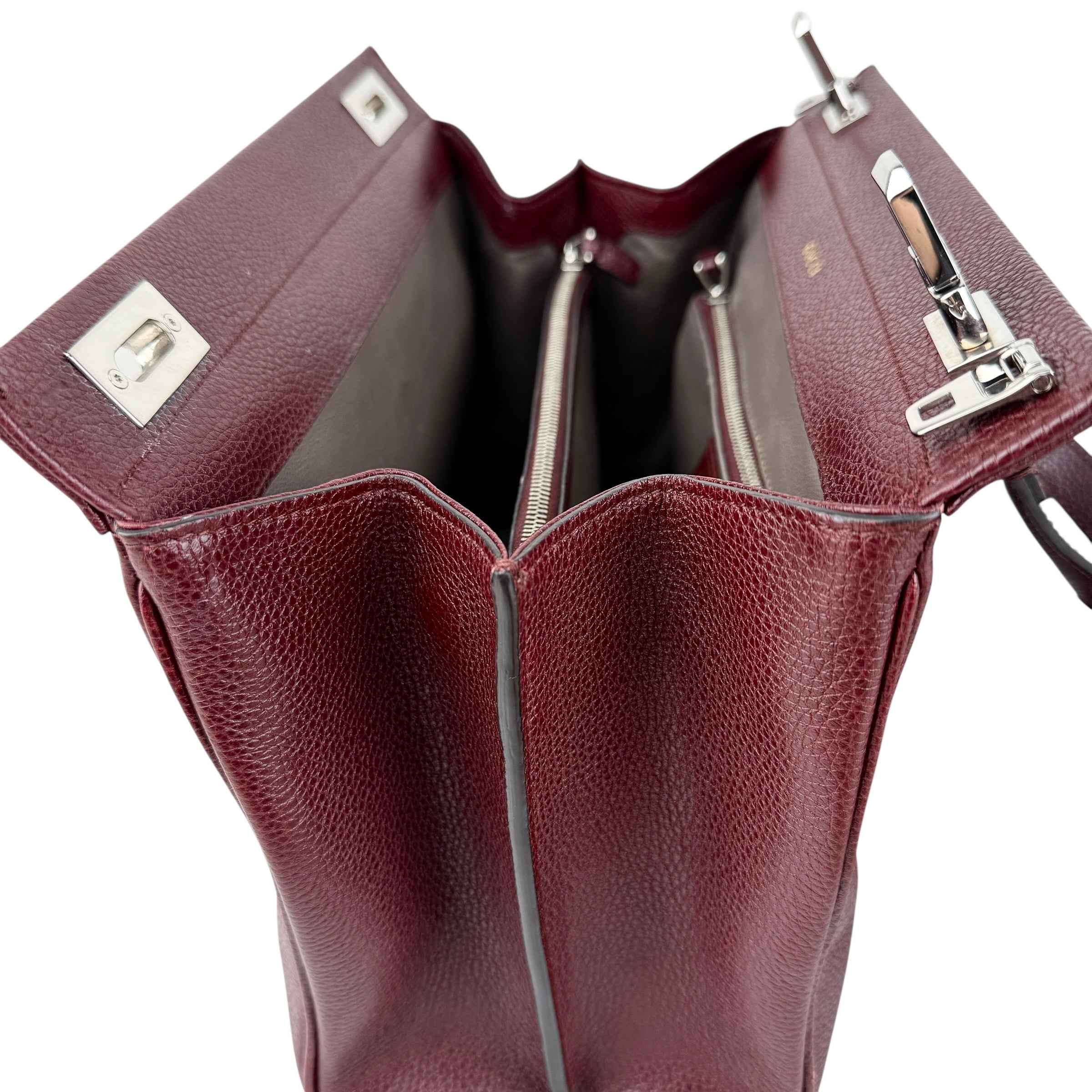 Gucci Burgundy Grainy Leather Zumi Tote Bag
