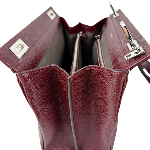 Gucci Burgundy Grainy Leather Zumi Tote Bag