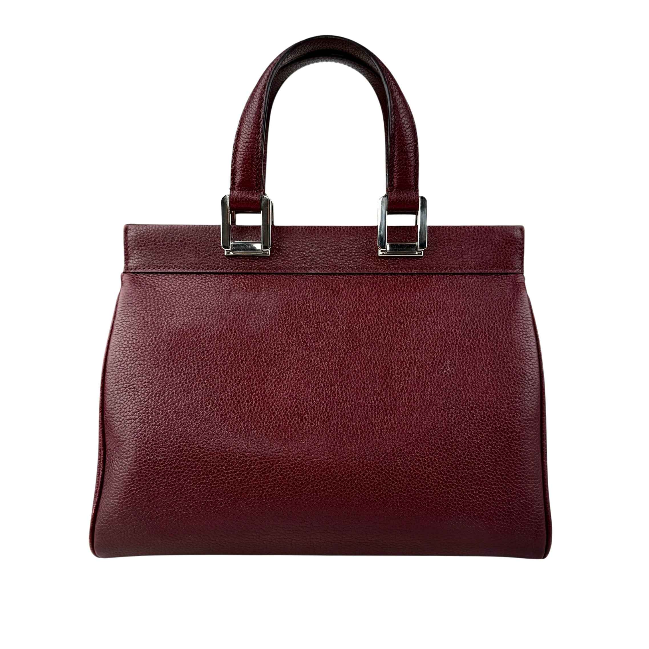 Gucci Burgundy Grainy Leather Zumi Tote Bag
