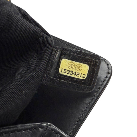 Chanel Black Smooth Calfskin Leather Boy Small Tote Bag