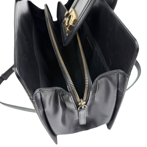 Chanel Black Smooth Calfskin Leather Boy Small Tote Bag