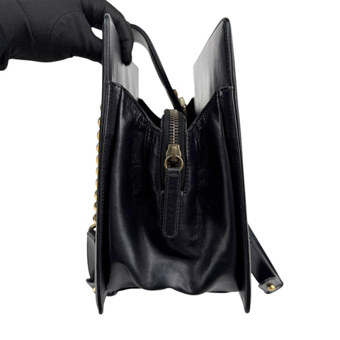 Chanel Black Smooth Calfskin Leather Boy Small Tote Bag