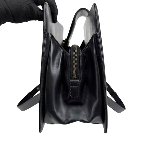 Chanel Black Smooth Calfskin Leather Boy Small Tote Bag