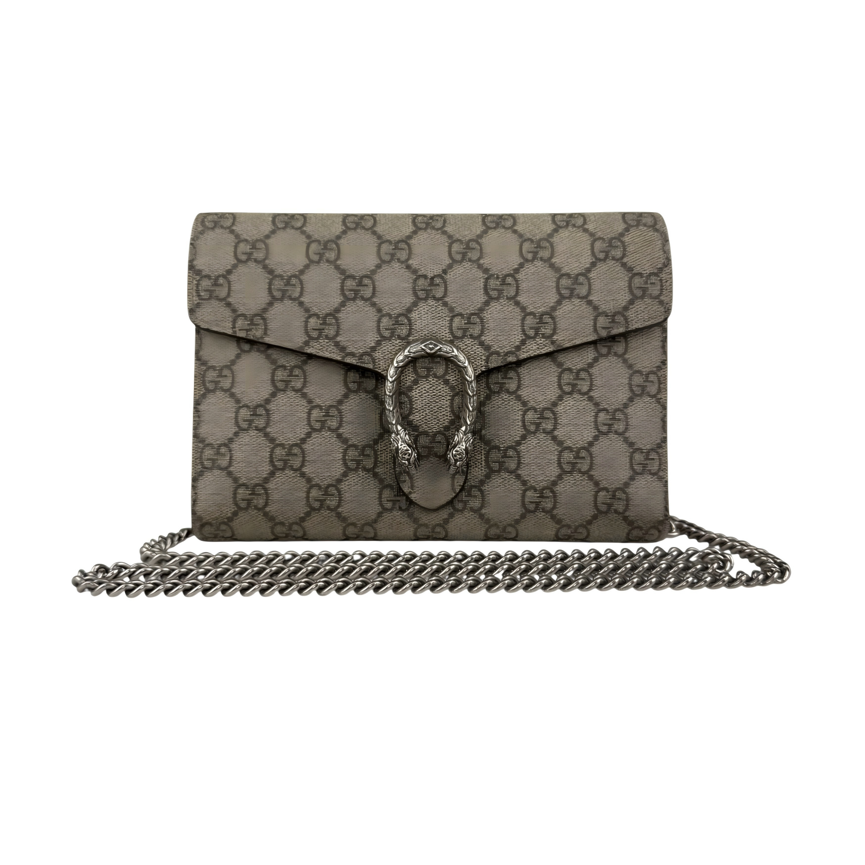 Pre-owned Gucci Beige/Red GG Supreme Canvas and Leather Dionysus Wallet on Chain main image