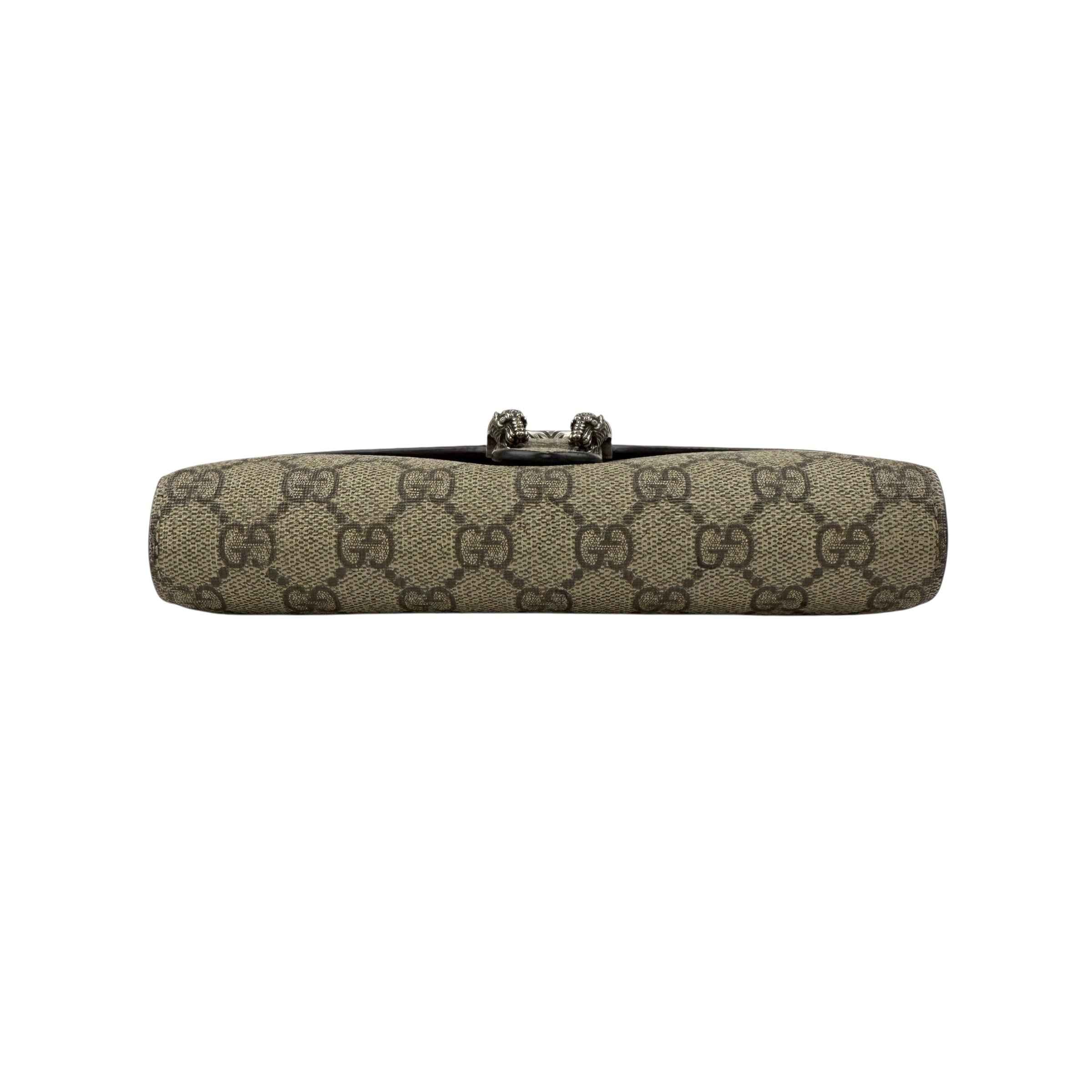 Gucci Beige/Red GG Supreme Canvas and Leather Dionysus Wallet on Chain