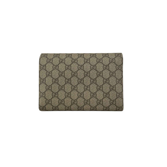 Gucci Beige/Red GG Supreme Canvas and Leather Dionysus Wallet on Chain