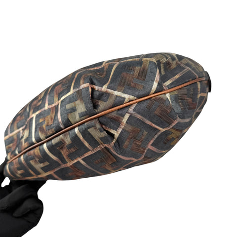 Fendi Multicolor Zucca Jacquard Fabric Chef Chain Link Hobo