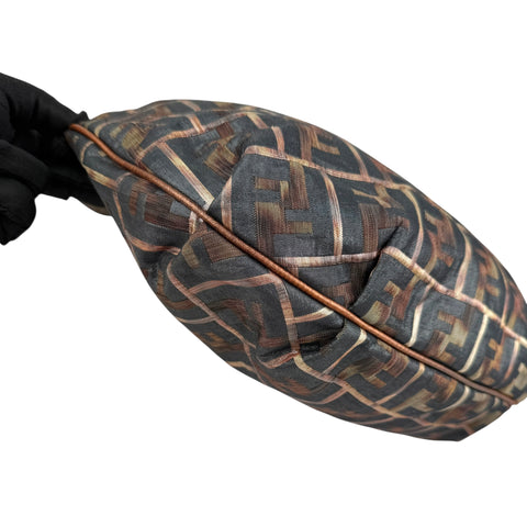 Fendi Multicolor Zucca Jacquard Fabric Chef Chain Link Hobo