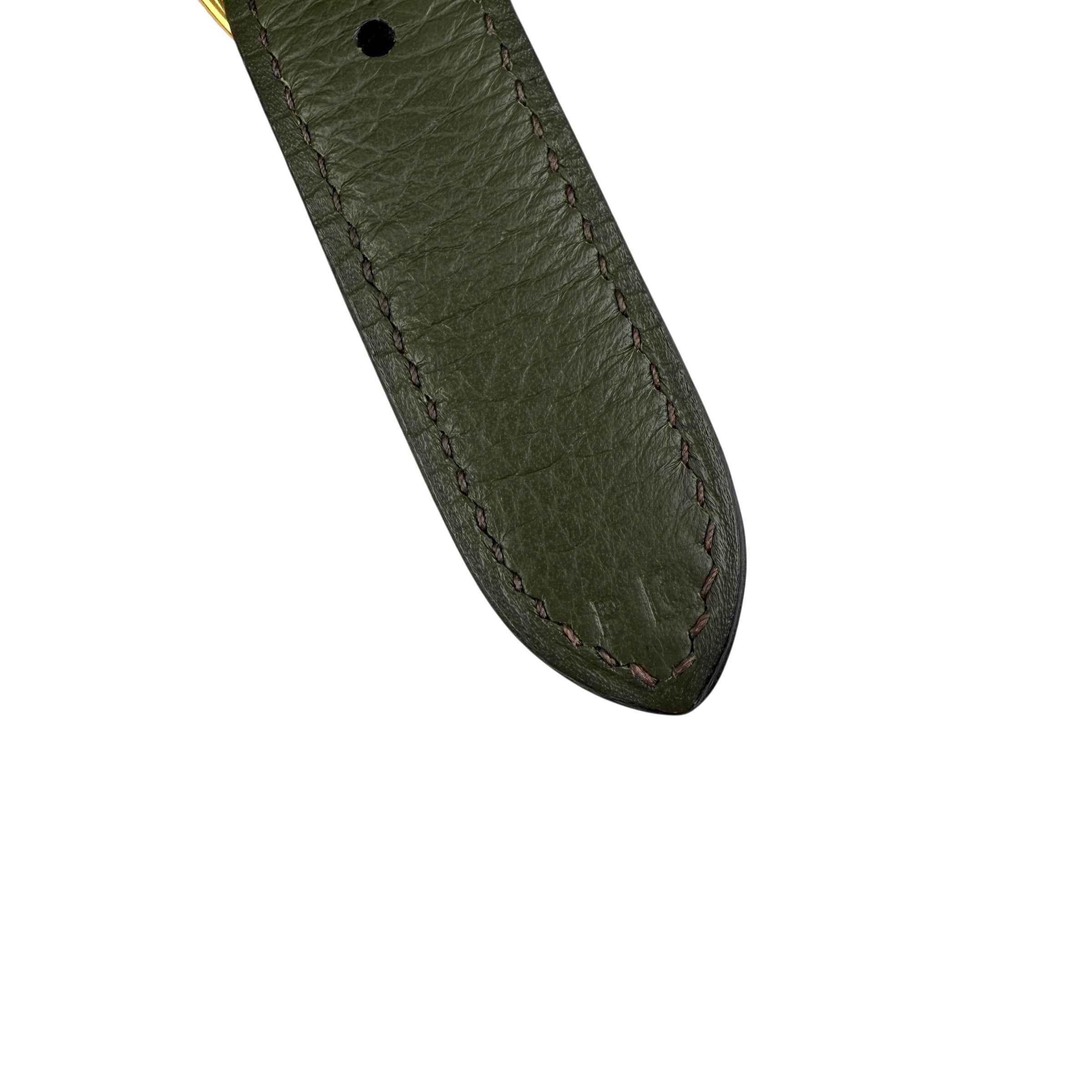 Hermès Trim Green Buffalo Leather Shoulder Bag