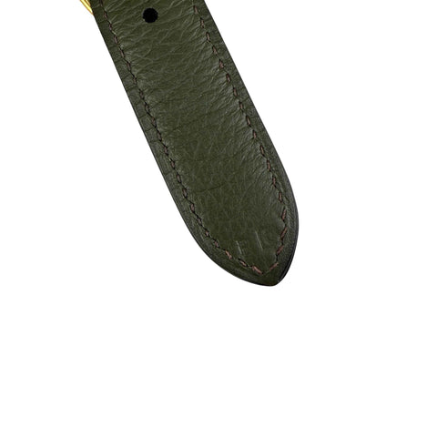 Hermès Trim Green Buffalo Leather Shoulder Bag