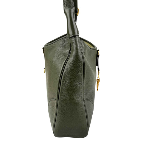 Hermès Trim Green Buffalo Leather Shoulder Bag