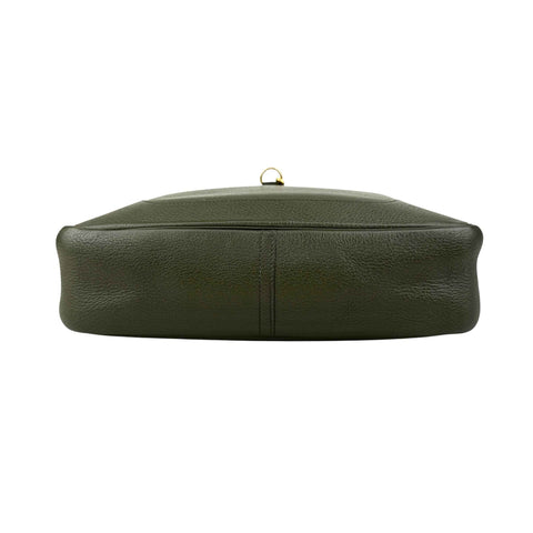 Hermès Trim Green Buffalo Leather Shoulder Bag