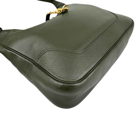 Hermès Trim Green Buffalo Leather Shoulder Bag