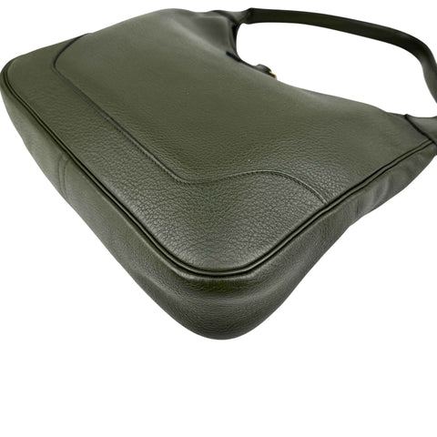 Hermès Trim Green Buffalo Leather Shoulder Bag