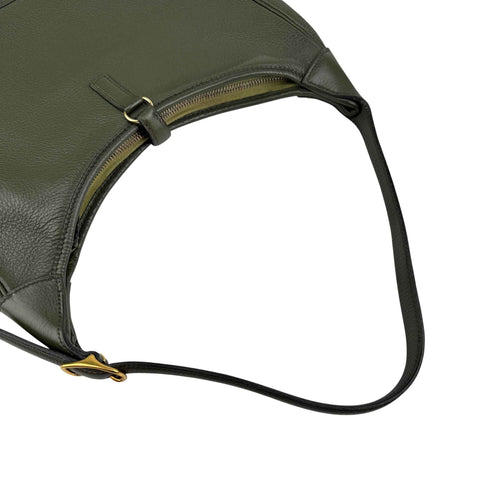Hermès Trim Green Buffalo Leather Shoulder Bag