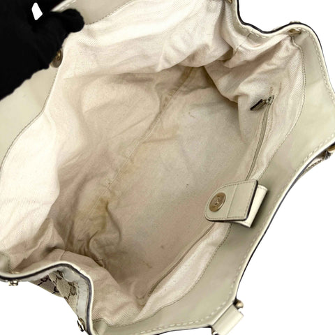 Gucci Beige/White GG Canvas Medium Sukey Tote Bag