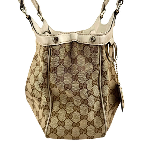 Gucci Beige/White GG Canvas Medium Sukey Tote Bag