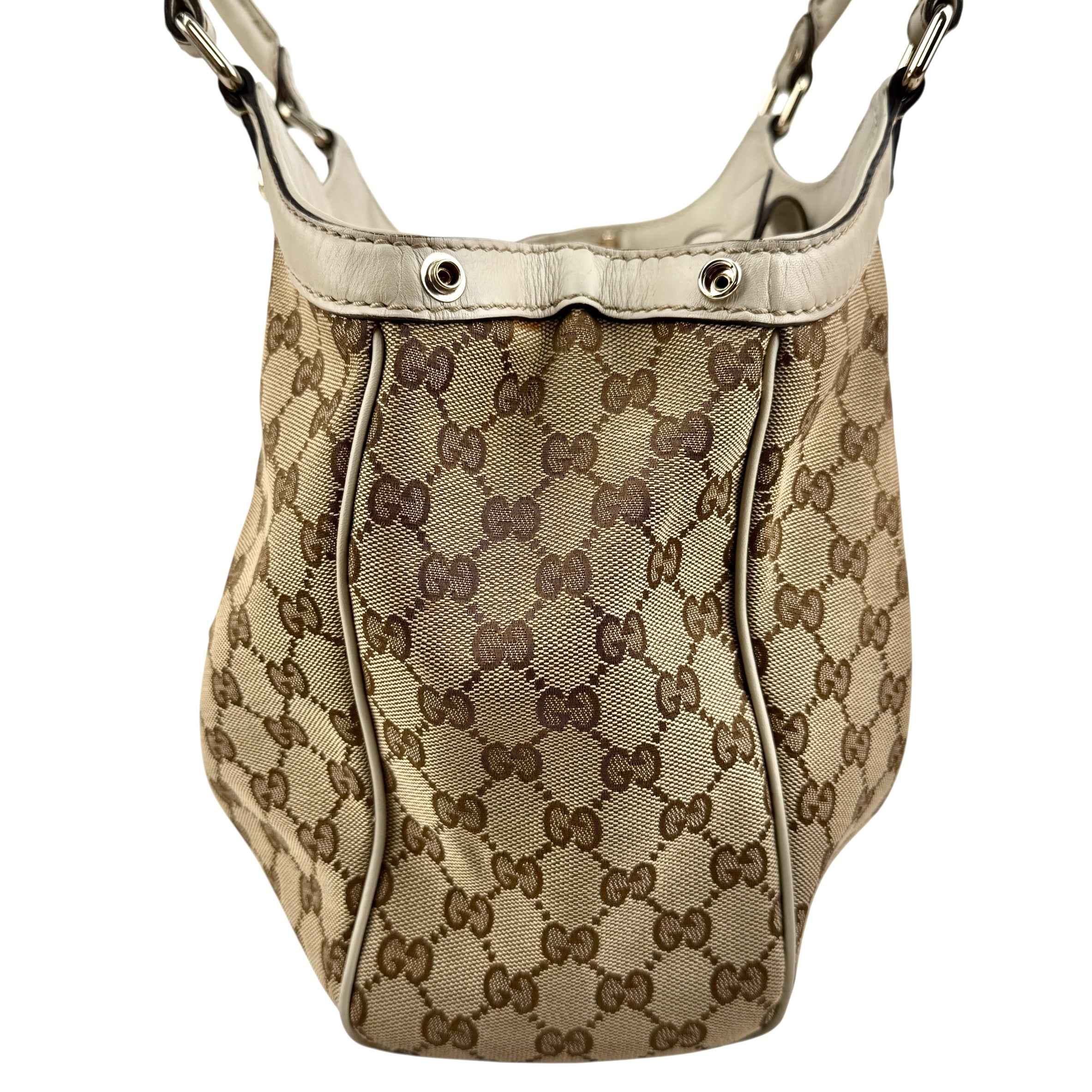 Gucci Beige/White GG Canvas Medium Sukey Tote Bag