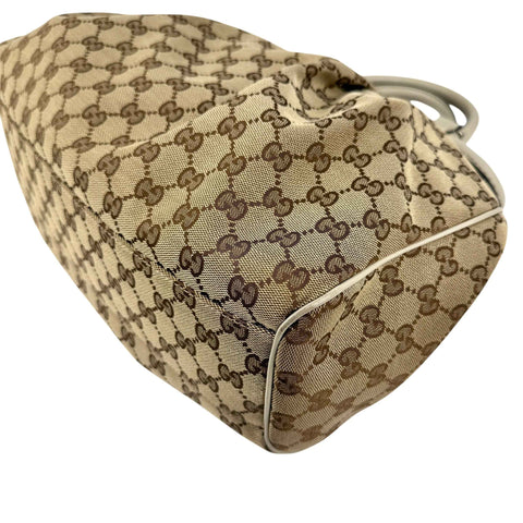 Gucci Beige/White GG Canvas Medium Sukey Tote Bag