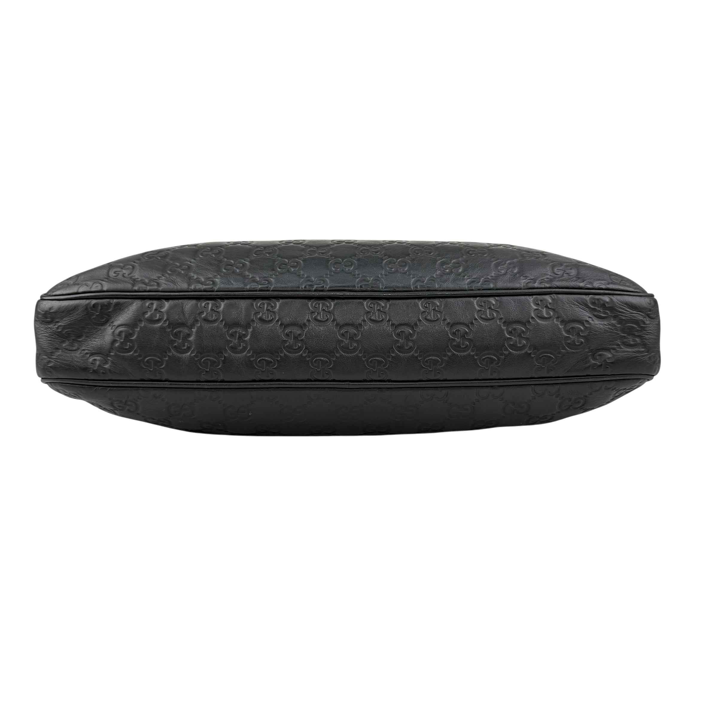 Gucci Black Guccissima Embossed Leather Briefcase Bag