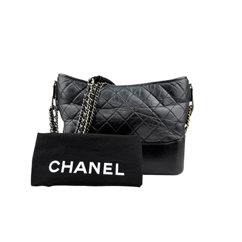 Chanel Black Quilted Leather Gabrielle Medium crossbody bag