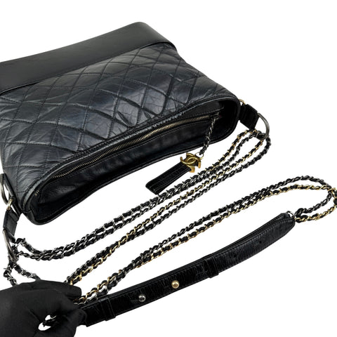 Chanel Black Quilted Leather Gabrielle Medium crossbody bag