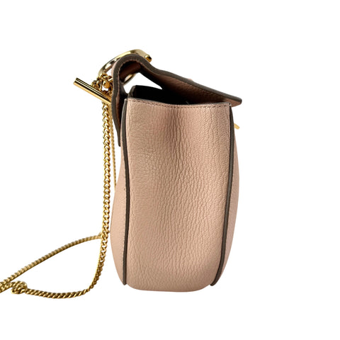 Chloe Pink Leather Drew Shoulder Bag