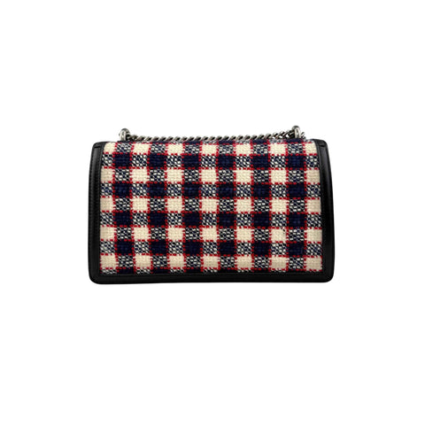 Gucci Tweed Check Dionysus Shoulder Bag White Hibiscus Red Marine