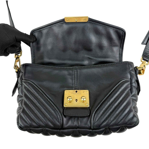 Miu Miu nappa matelassé biker shoulder bag