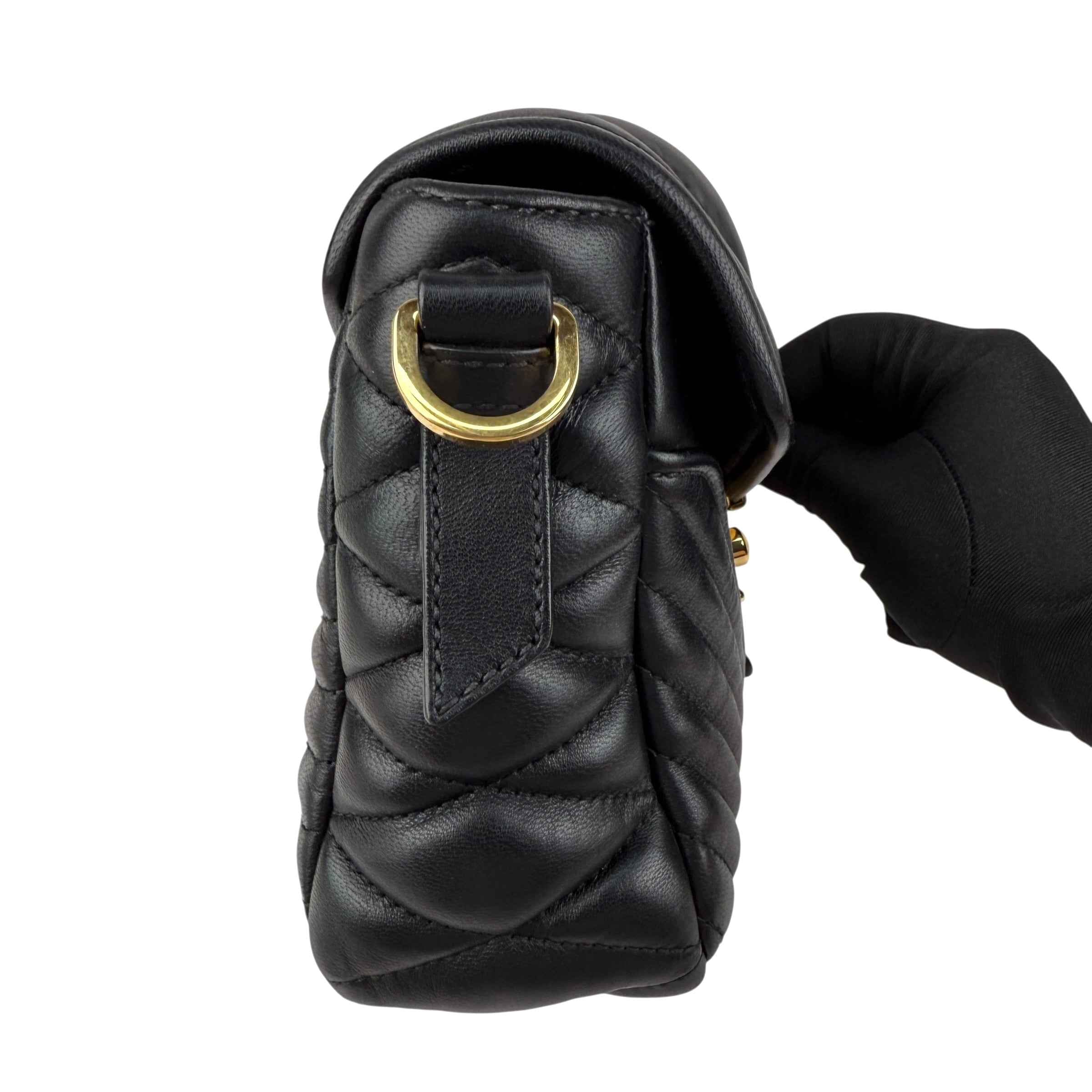 Miu Miu nappa matelassé biker shoulder bag