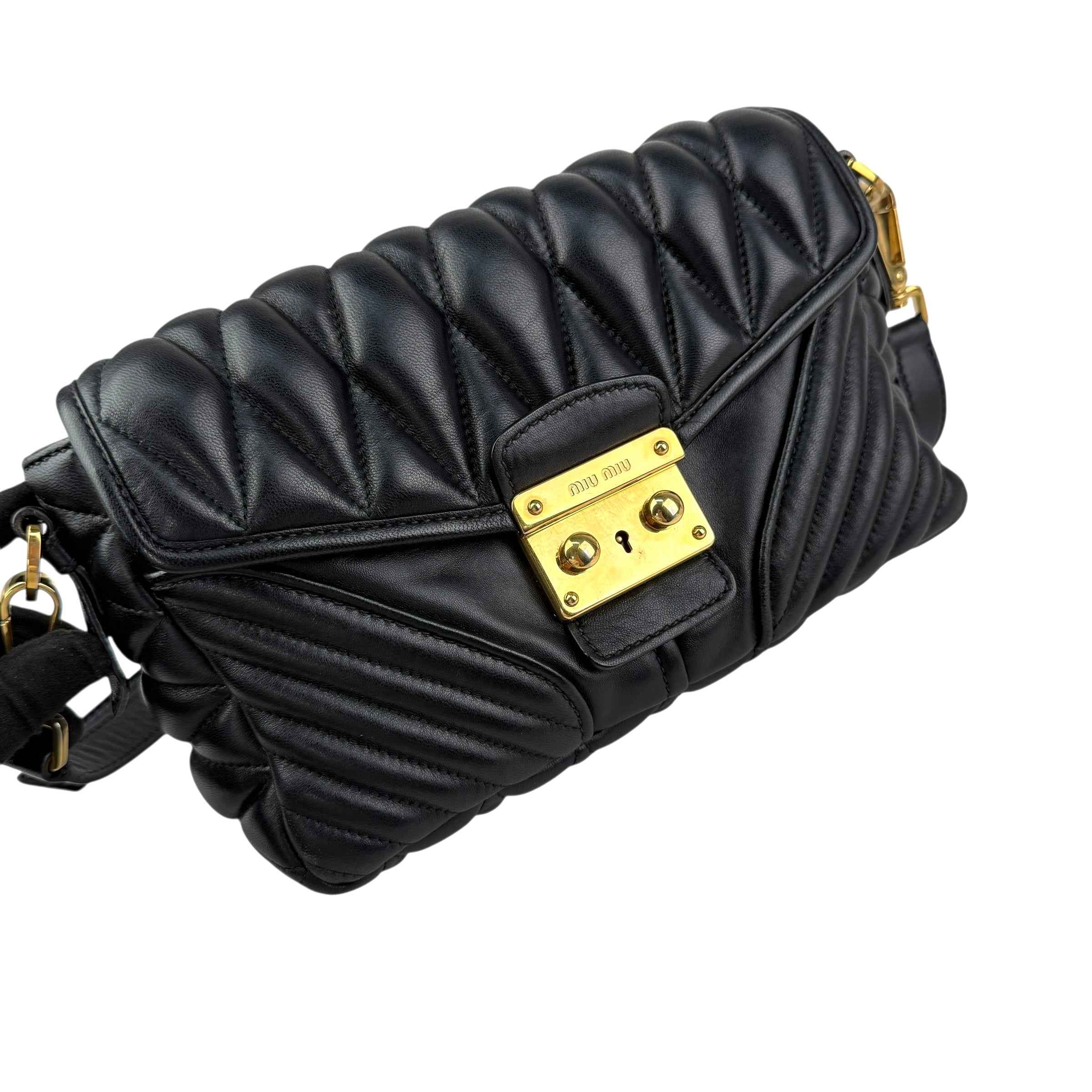 Miu Miu nappa matelassé biker shoulder bag