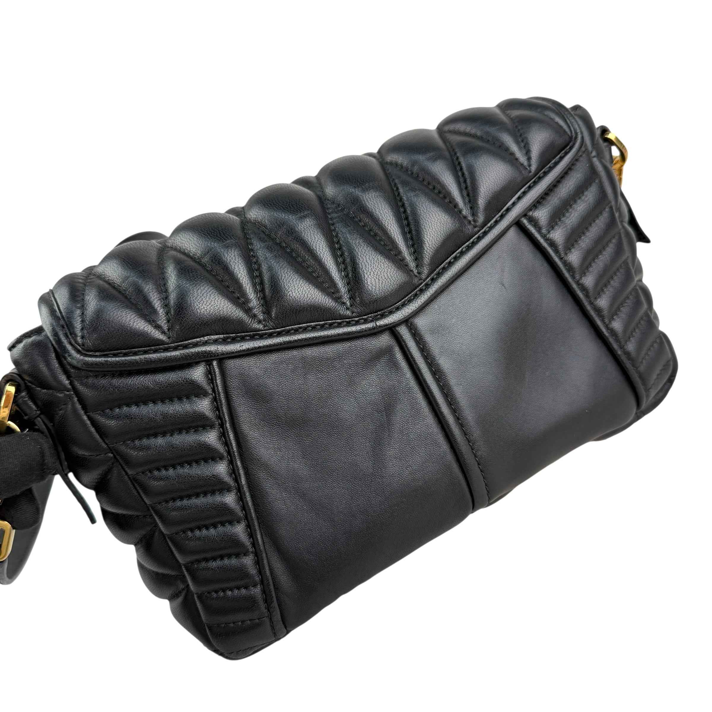 Miu Miu nappa matelassé biker shoulder bag