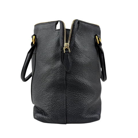 Pre-owned Prada Black Vitello Daino Leather Tote tote bag