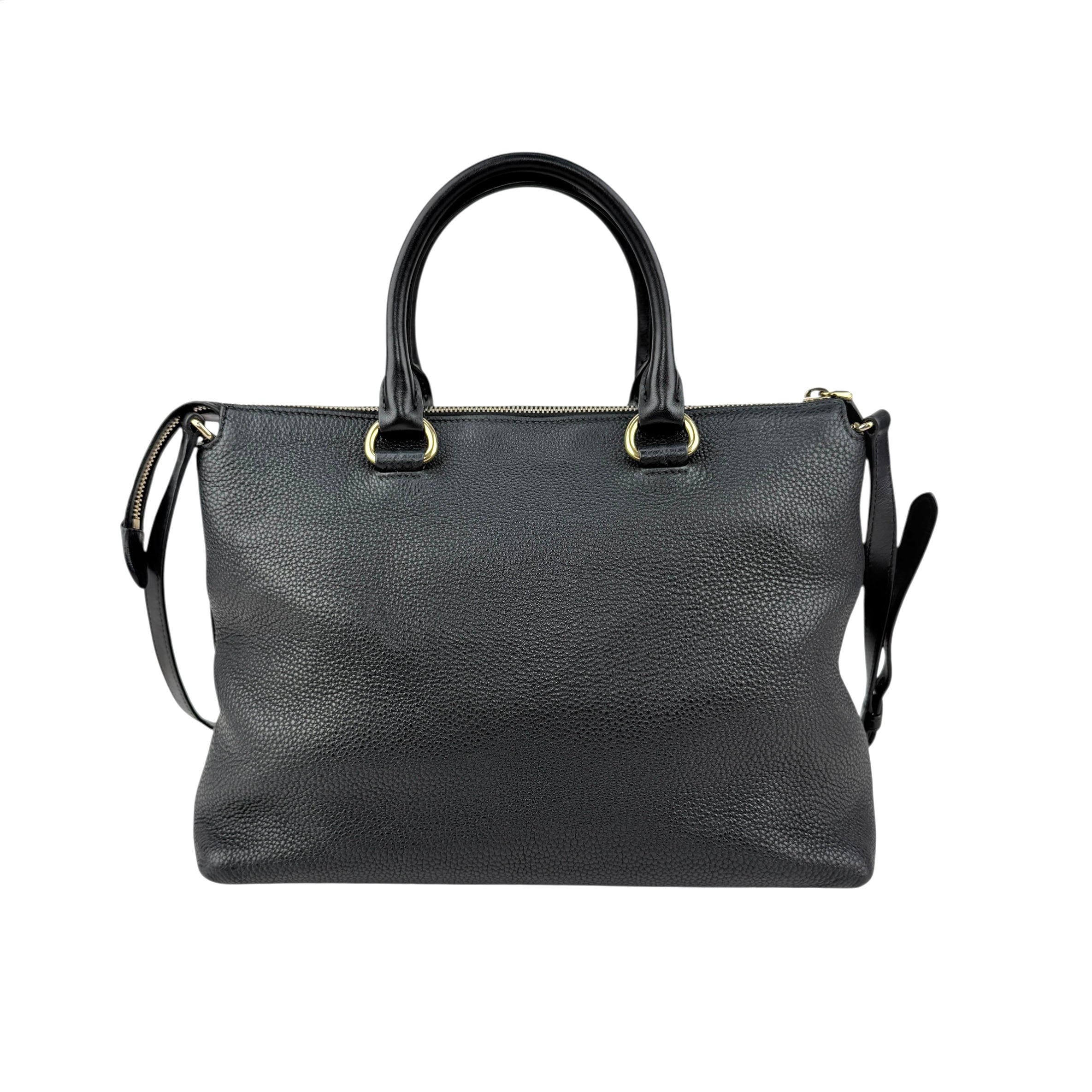 Pre-owned Prada Black Vitello Daino Leather Tote tote bag