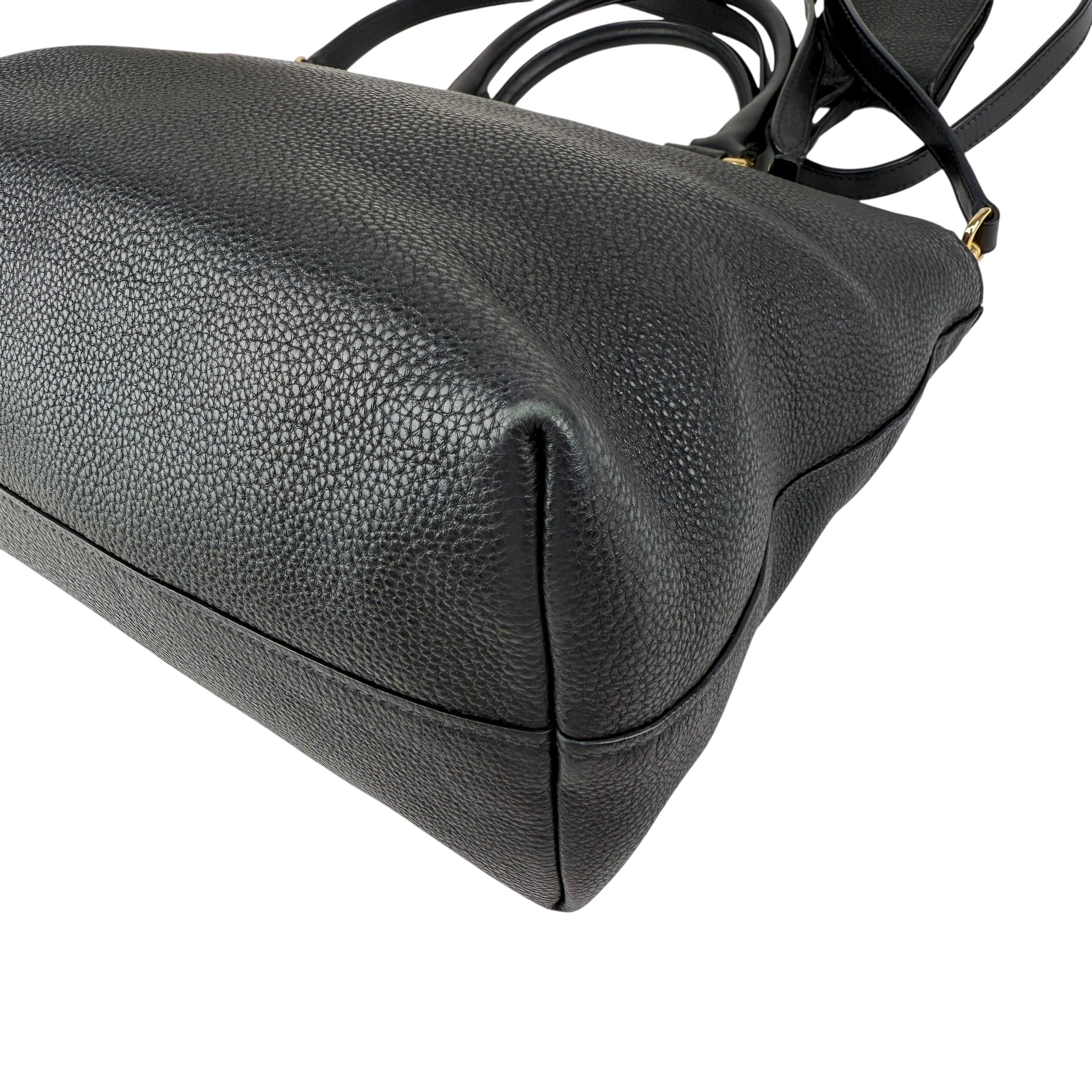 Pre-owned Prada Black Vitello Daino Leather Tote tote bag