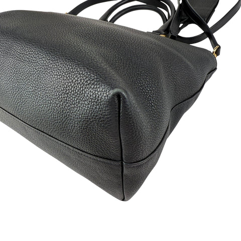 Pre-owned Prada Black Vitello Daino Leather Tote tote bag