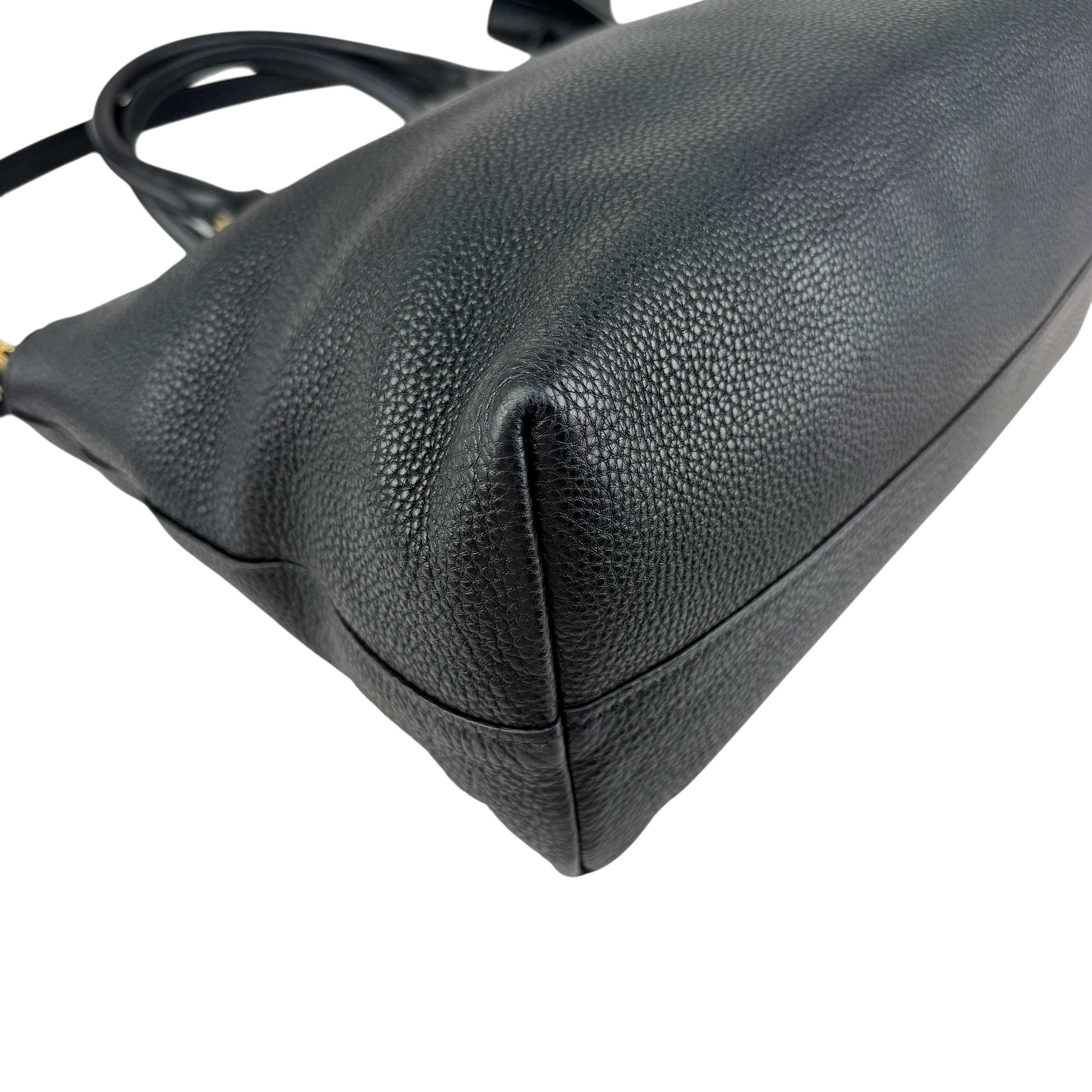 Pre-owned Prada Black Vitello Daino Leather Tote tote bag