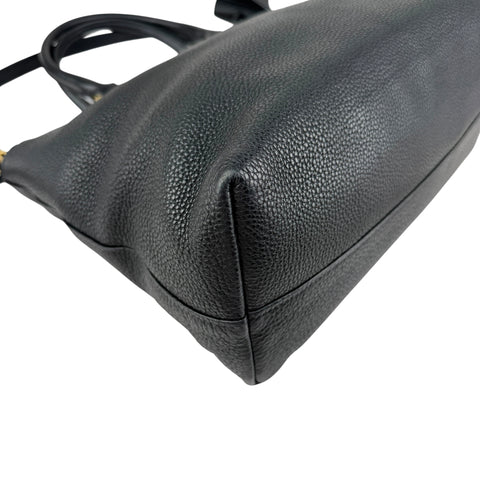 Pre-owned Prada Black Vitello Daino Leather Tote tote bag