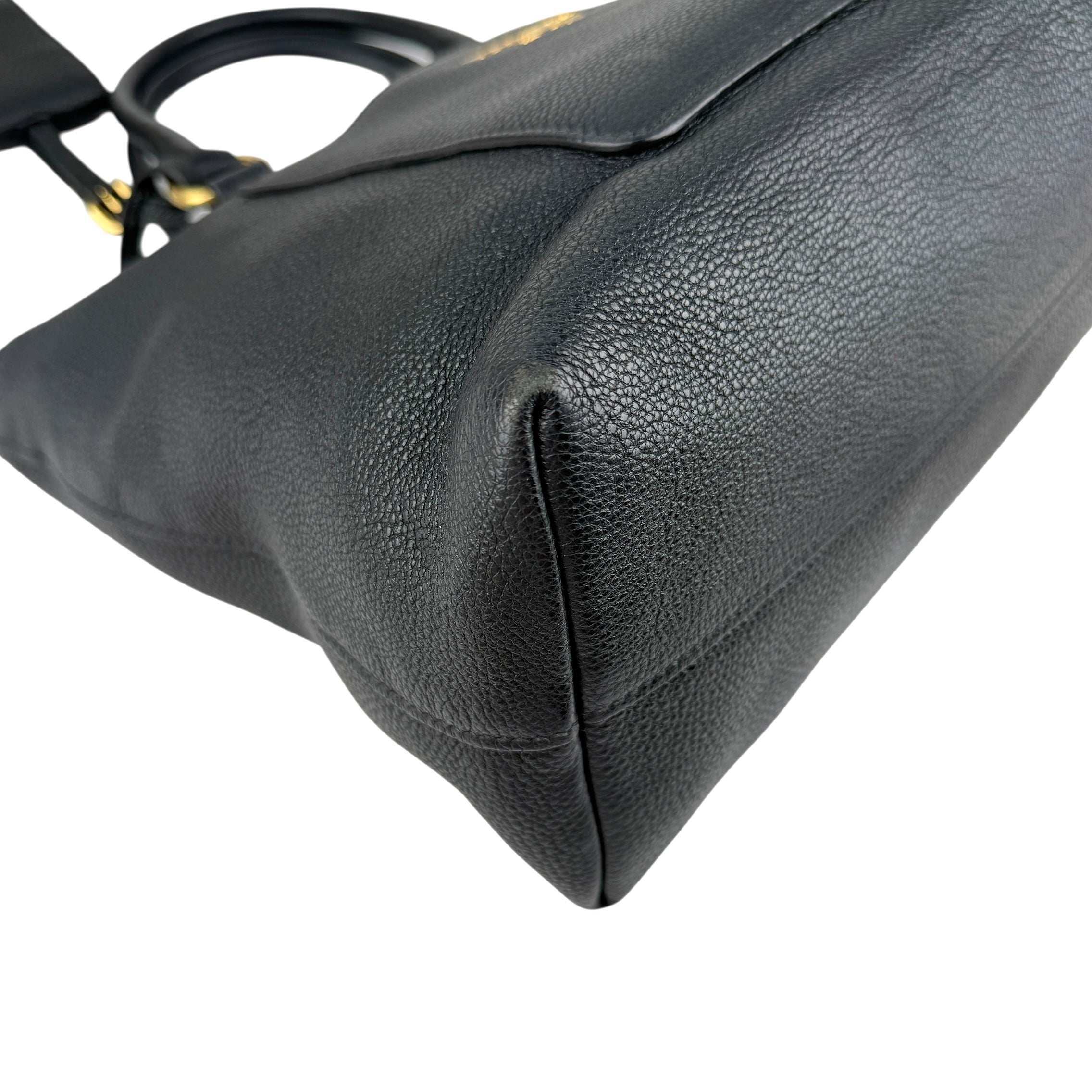 Pre-owned Prada Black Vitello Daino Leather Tote tote bag