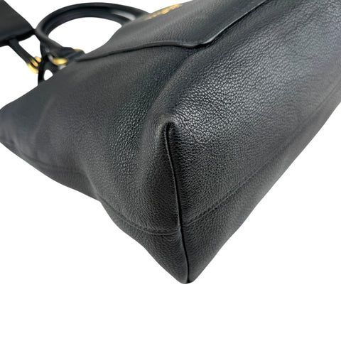 Pre-owned Prada Black Vitello Daino Leather Tote tote bag