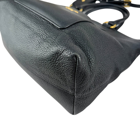 Pre-owned Prada Black Vitello Daino Leather Tote tote bag